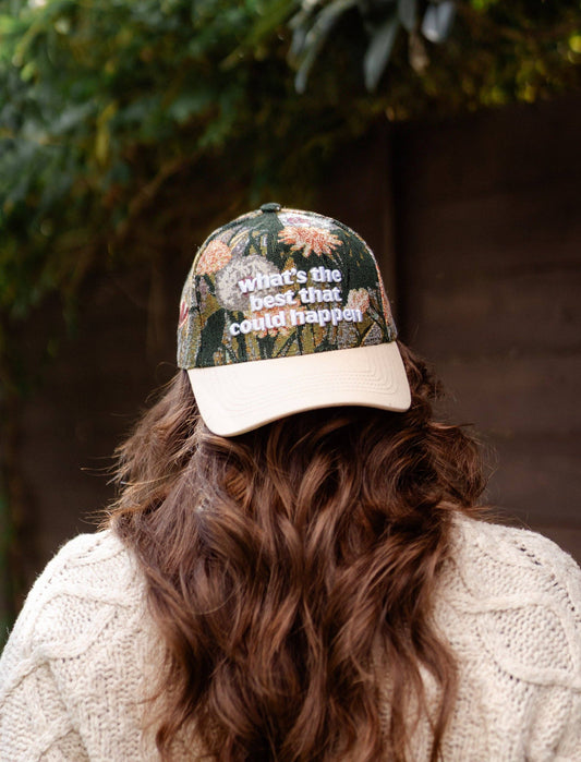 โจ โWhatโs the Best That Could Happen?โโ Curated Tapestry Hat