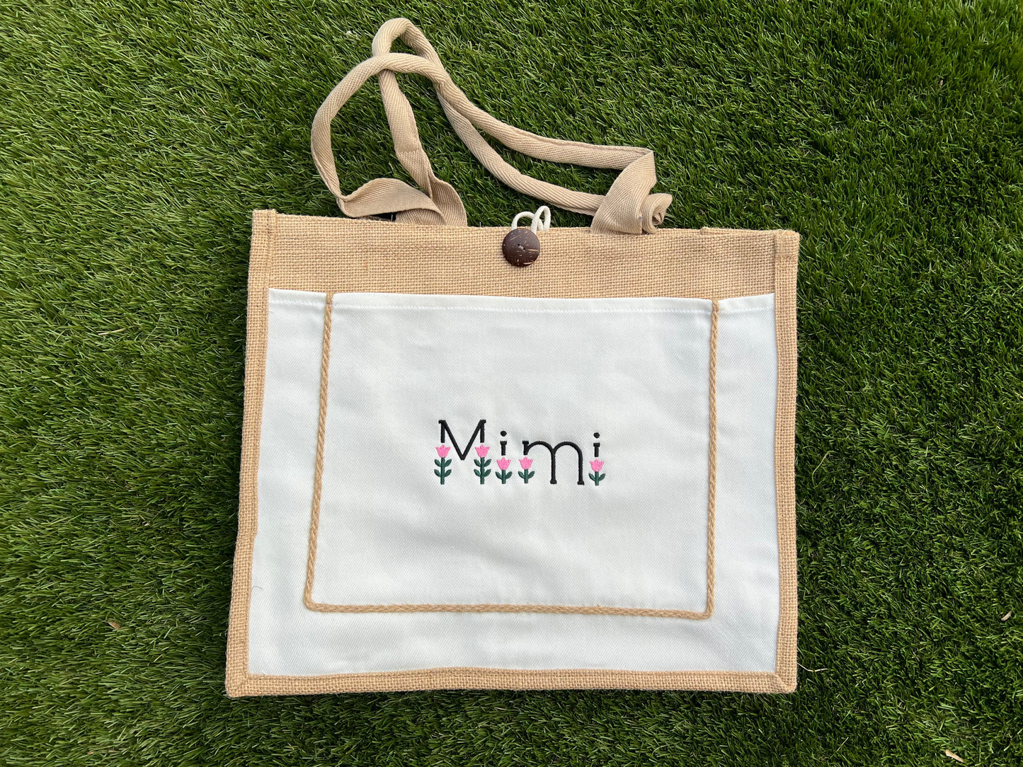 Custom Name — Tulip Font Embroidered Tote