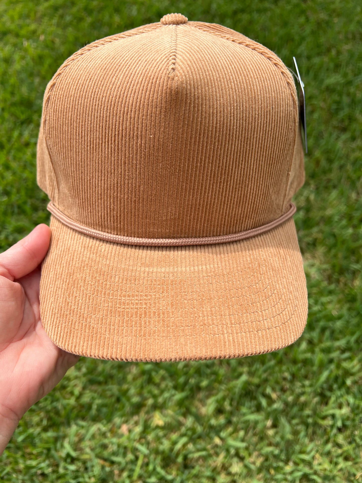 Khaki Corduroy Cap with rope