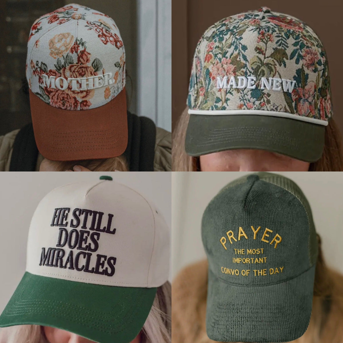 Curated collection of embroidered hats