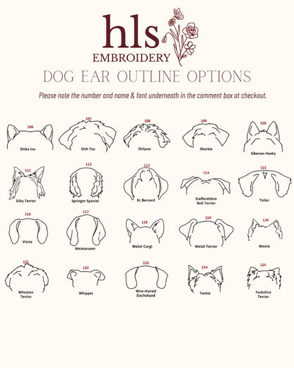 Custom Pet Outline Embroidered Tee or Crewneck