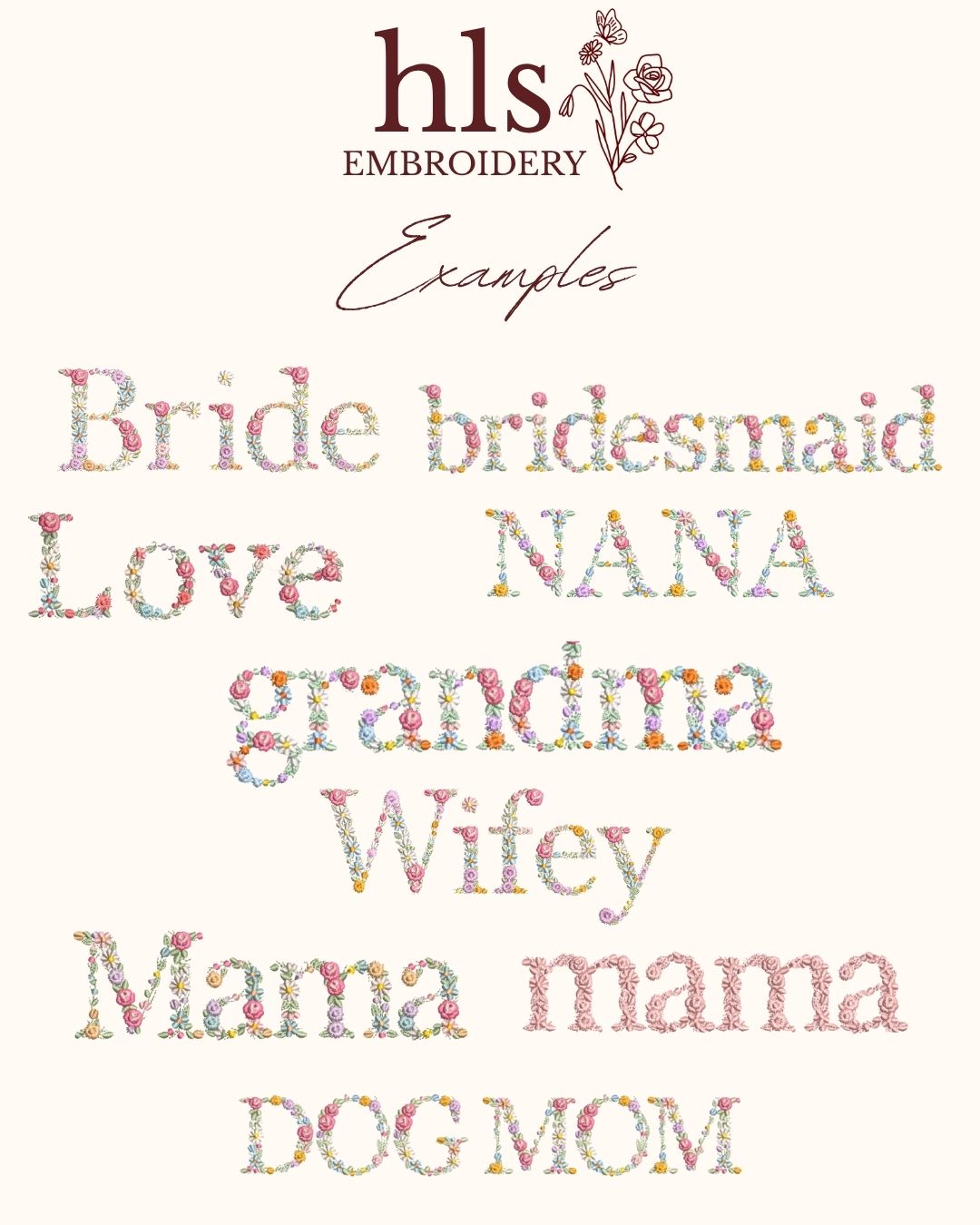 Custom Floral Name — Embroidered Tee or Crewneck