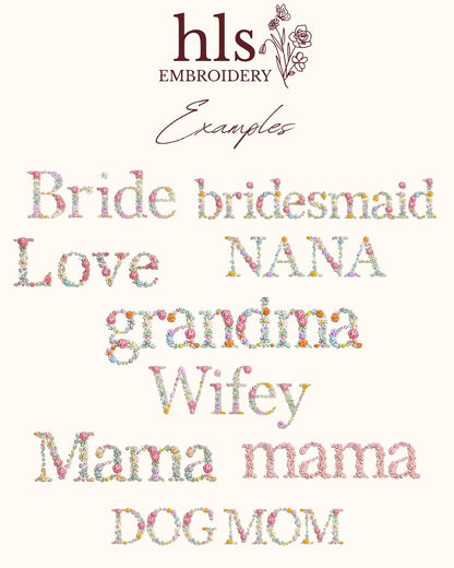 Custom Floral Name — Embroidered Tee or Crewneck