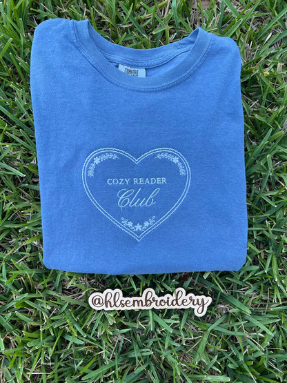 Cozy Reader Club — Embroidered Design (Ready To Ship)