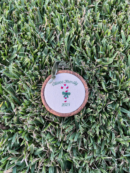 🎄Custom Embroidered Christmas Ornament — 4" Hoop