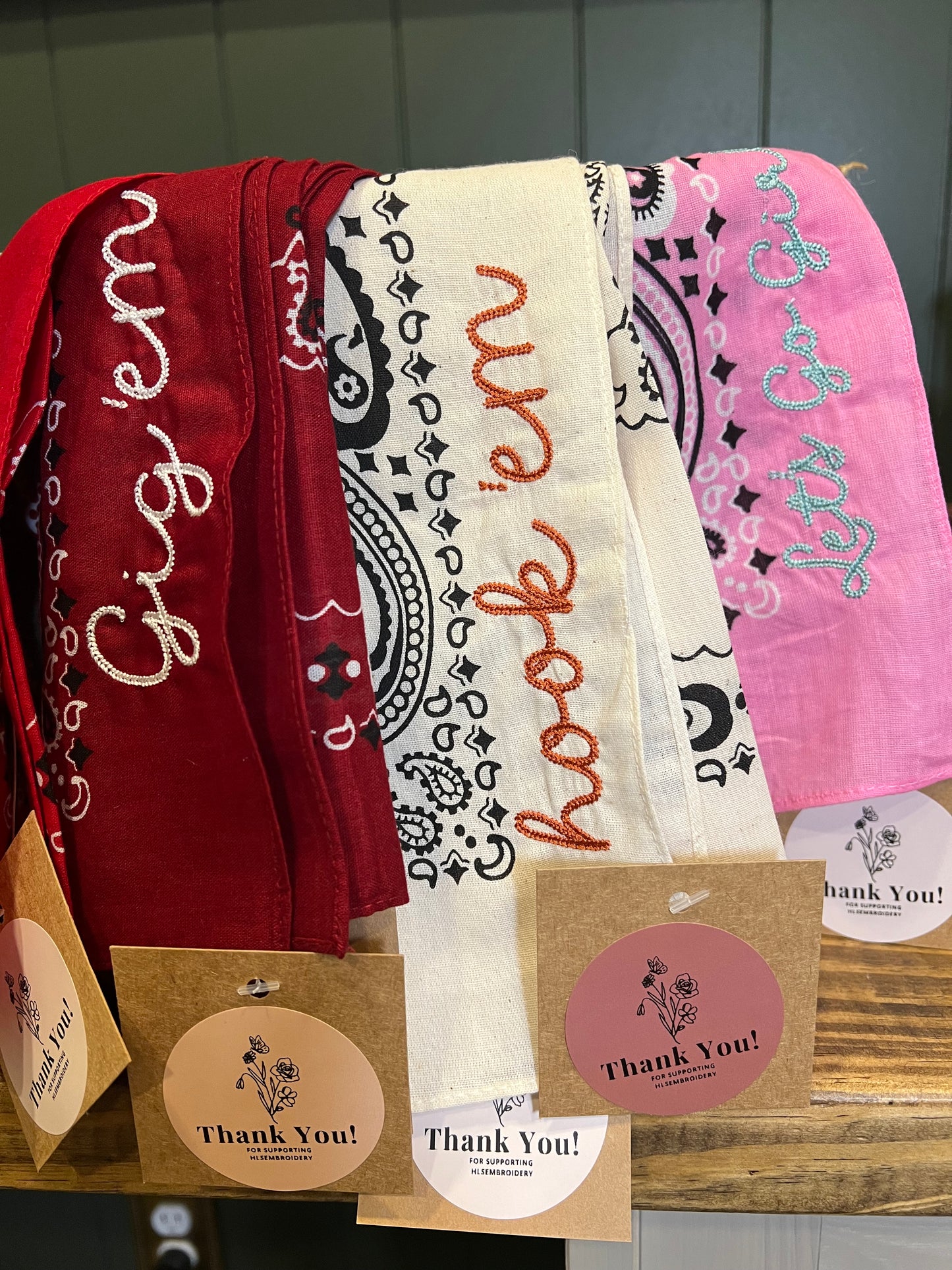 Embroidered Paisley Bandana