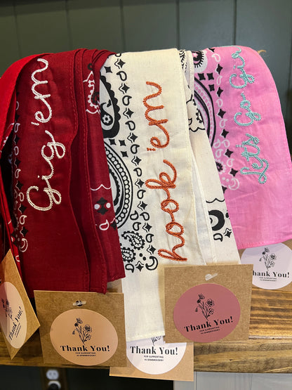 Embroidered Paisley Bandana