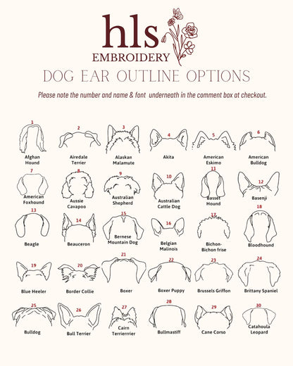 Custom Pet Outline Embroidered Tee or Crewneck