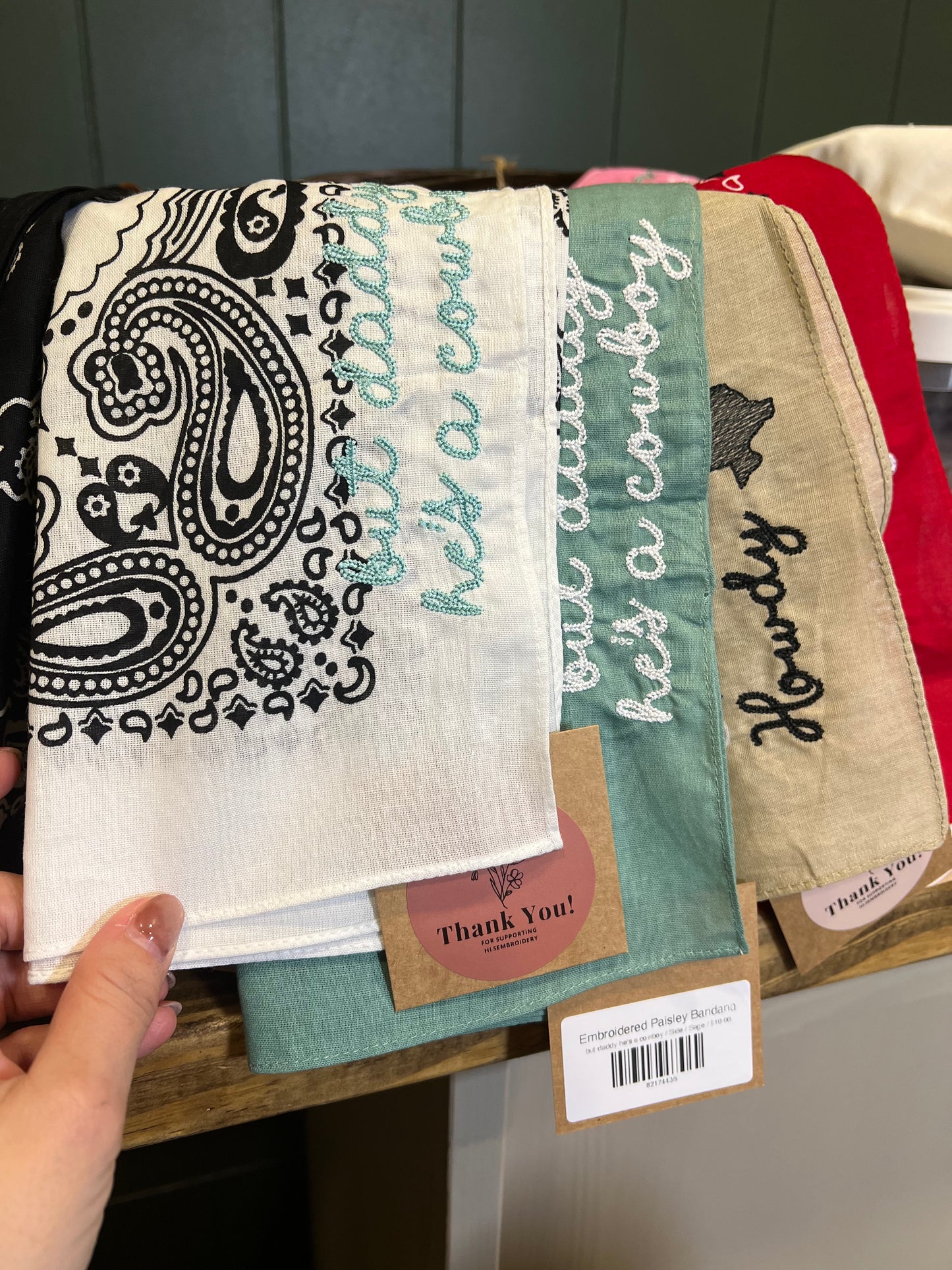 Embroidered Paisley Bandana