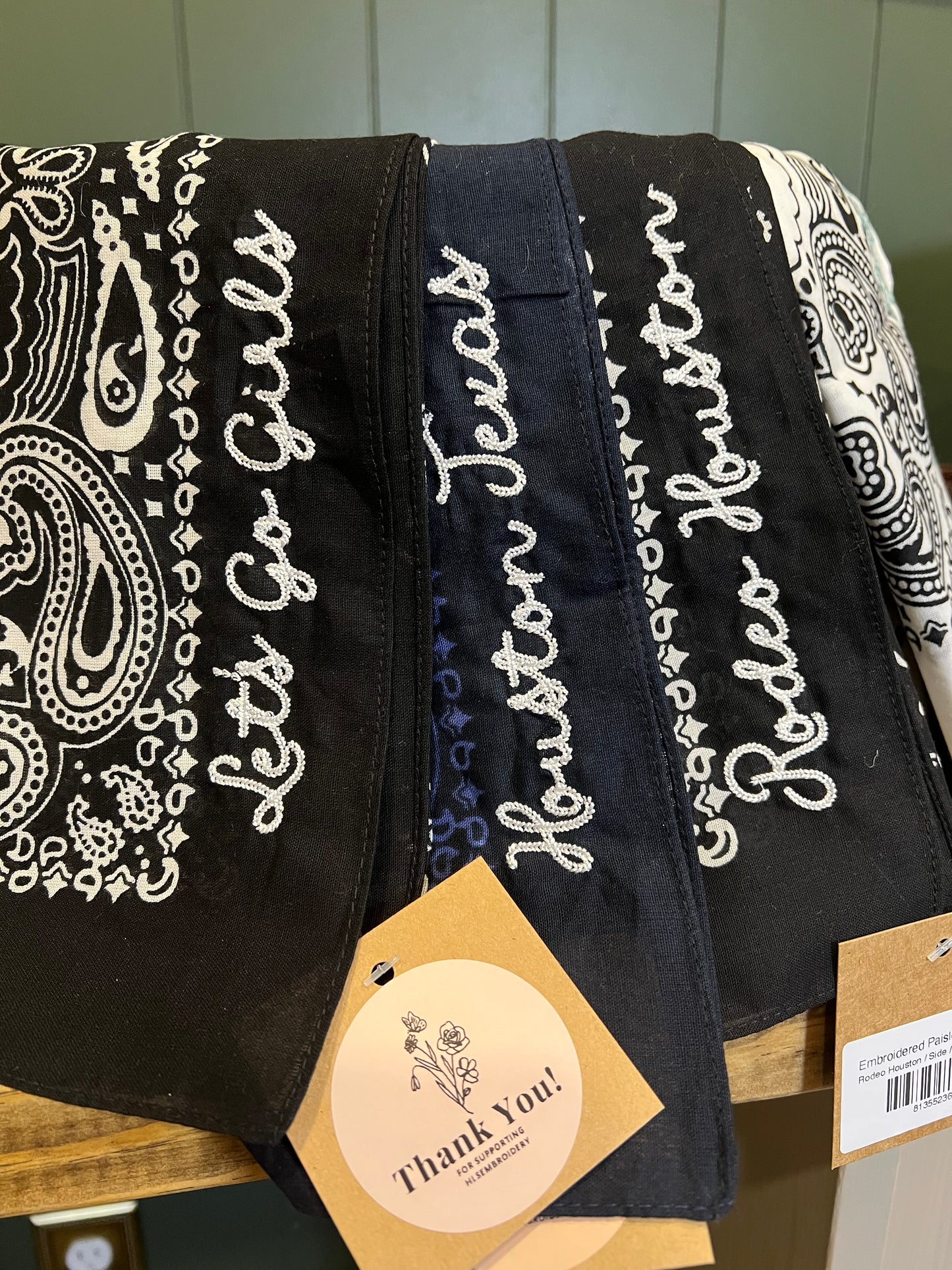 Embroidered Paisley Bandana