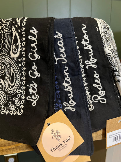 Embroidered Paisley Bandana