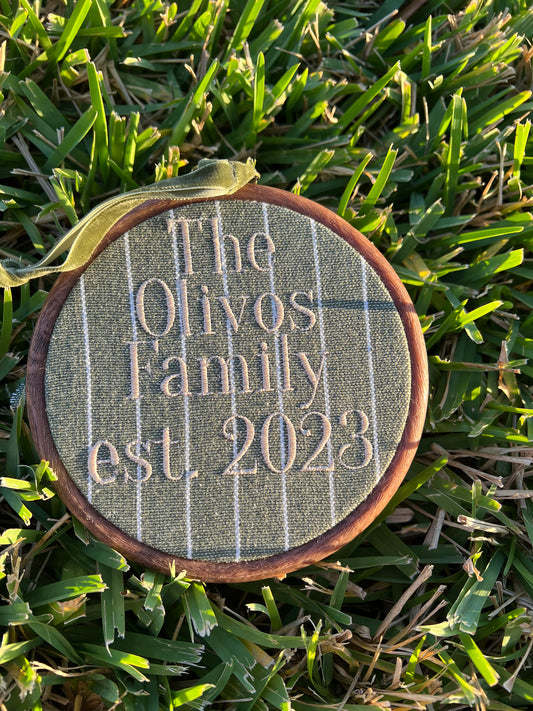 Personalized ornament with embroidery 