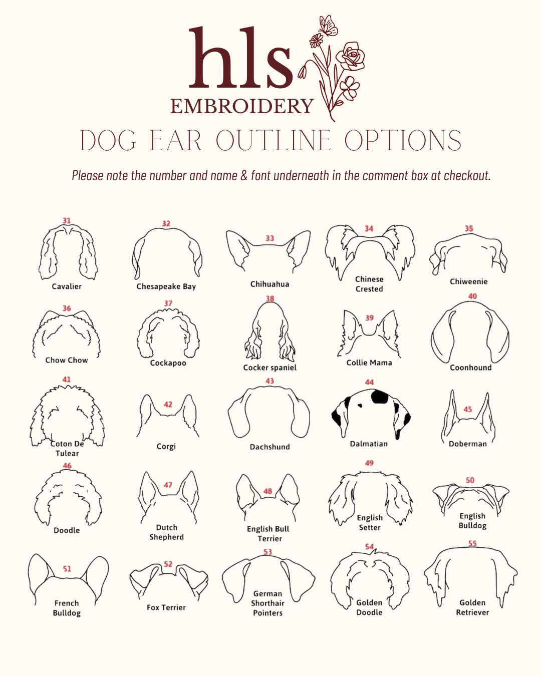 Custom Pet Outline Embroidered Tee or Crewneck