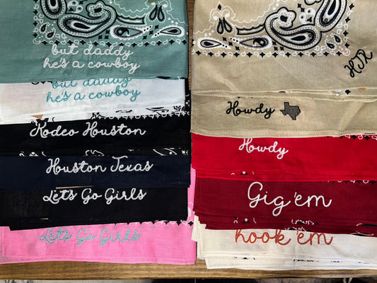 Embroidered Paisley Bandana