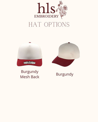 beige and maroon cap options