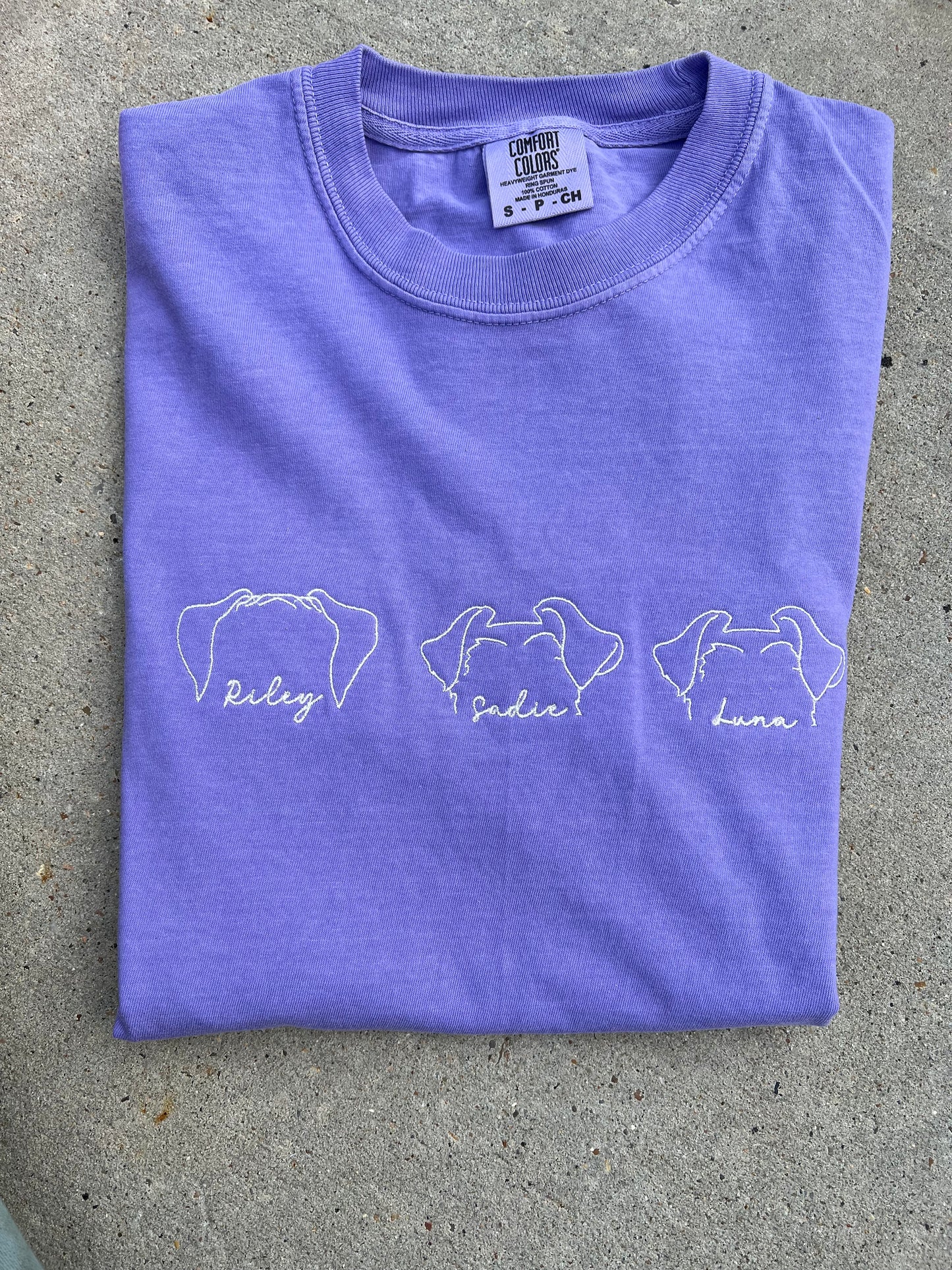 Custom Pet Outline Embroidered Tee or Crewneck