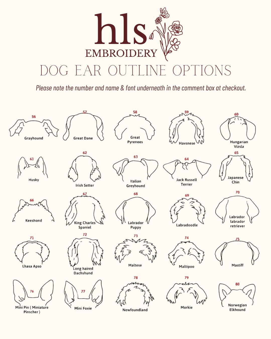 Custom Pet Outline Embroidered Tee or Crewneck