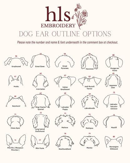 Custom Pet Outline Embroidered Tee or Crewneck