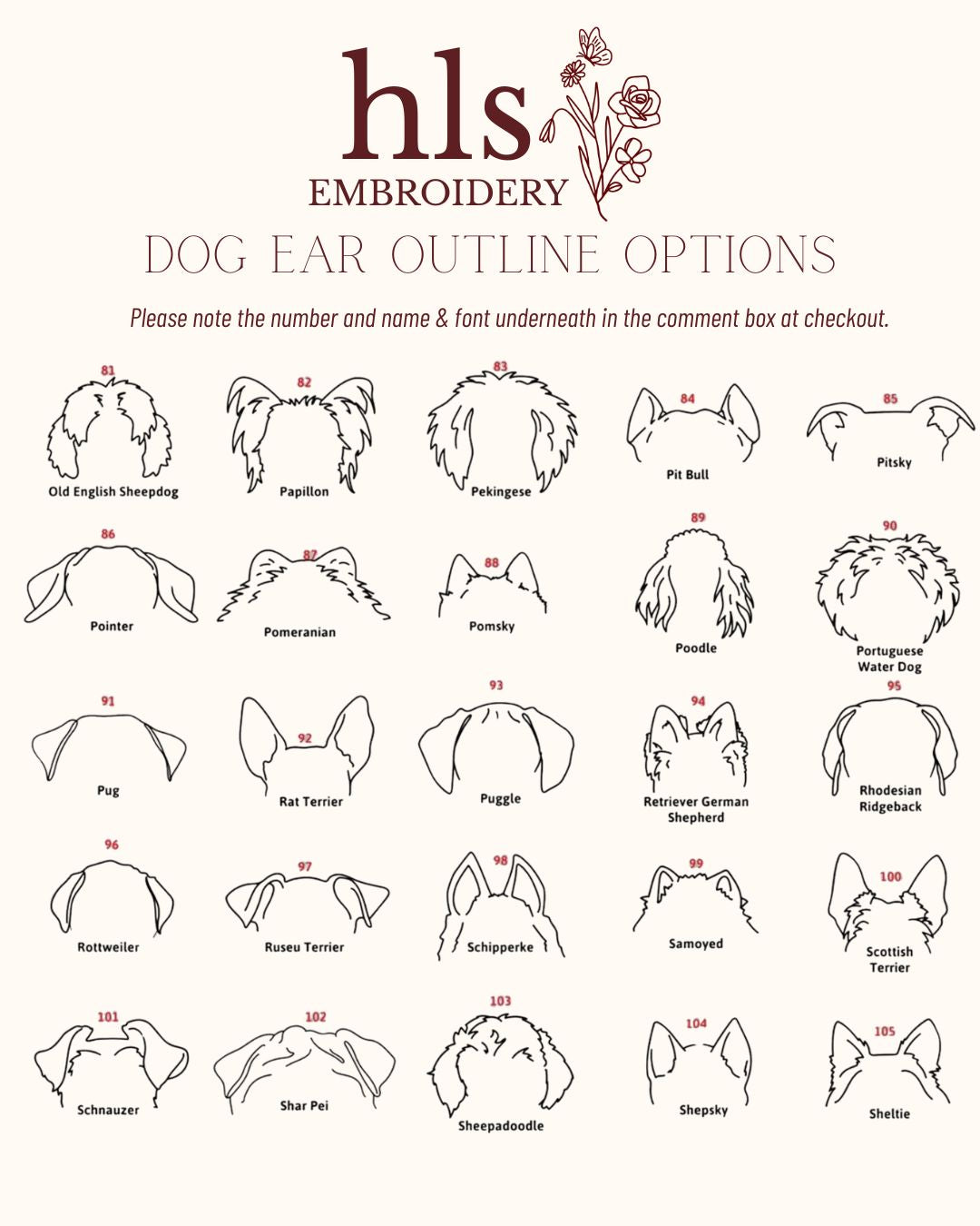 Custom Pet Outline Embroidered Tee or Crewneck