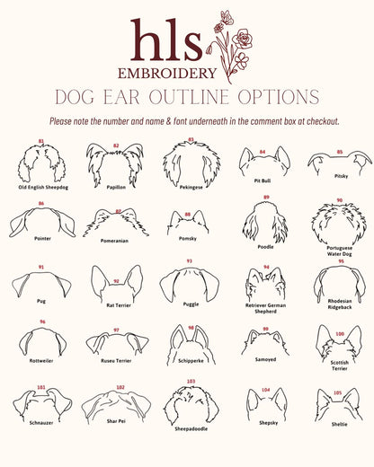 Custom Pet Outline Embroidered Tee or Crewneck