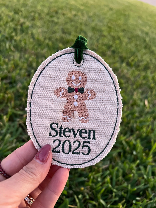 🎄 Custom Cross Stitch Christmas Ornament Name & Year