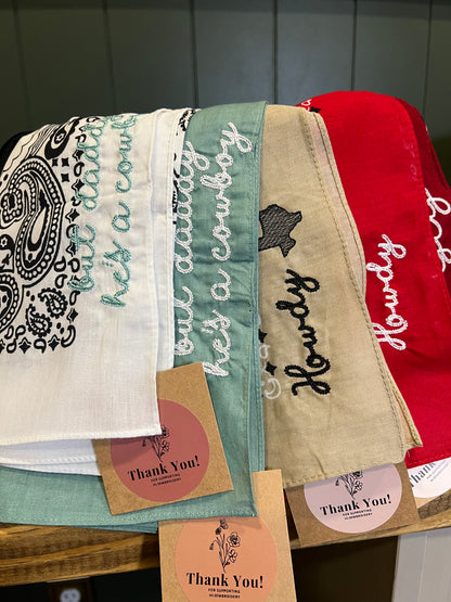 Embroidered Paisley Bandana