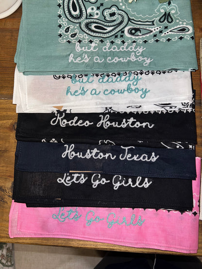 Embroidered Paisley Bandana