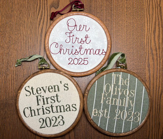 Personalized ornament with embroidery 