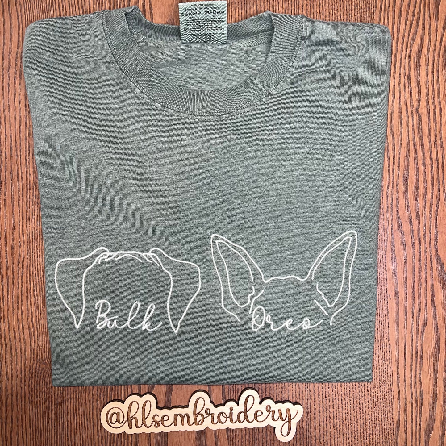 Custom Pet Outline Embroidered Tee or Crewneck