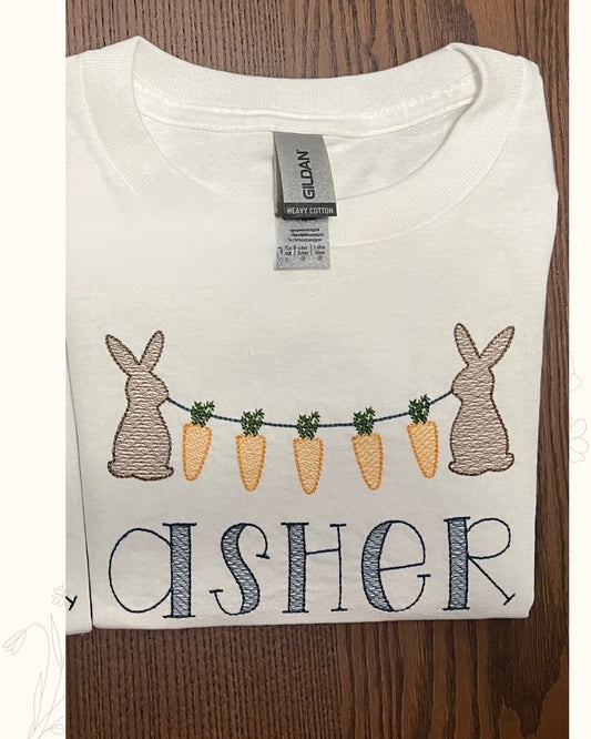 🐰 Easter Bunny Garland — Personalized Toddler & Youth Tee