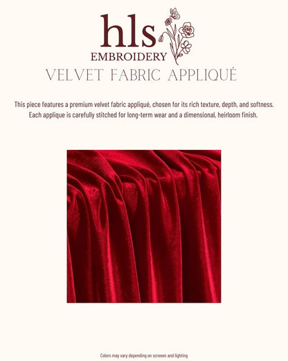 Velvet Fabric that will be used for the appliqué on the crewneck 