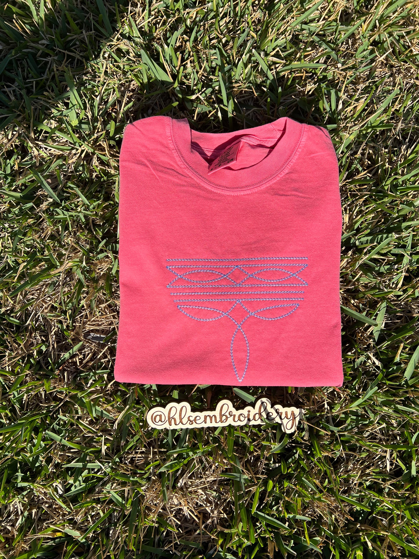Boot Stitch — Embroidered Tee (Ready To Ship)