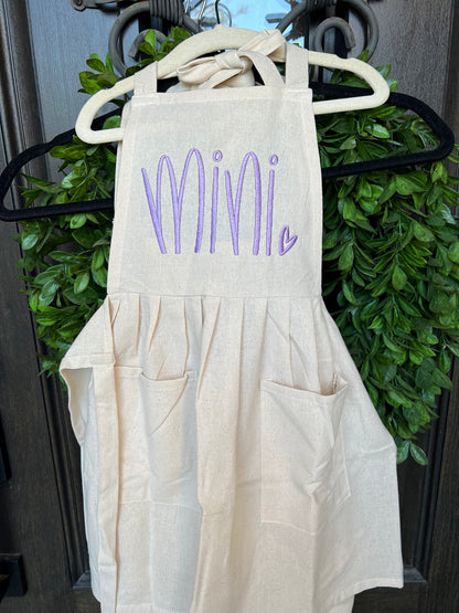 Mama & Mini — Embroidered Apron Set