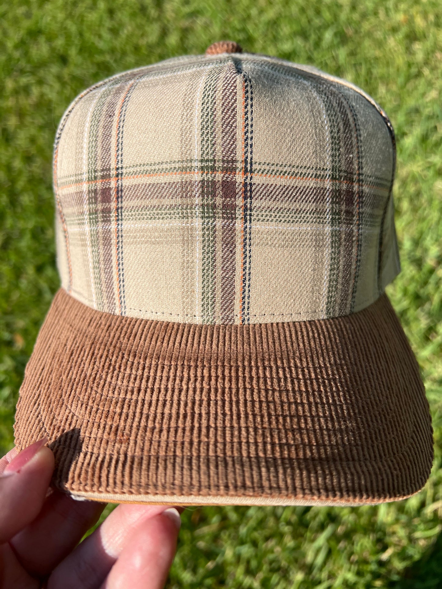 Houston Plaid Hat — Puff Embroidery