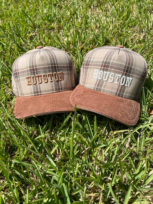 Houston Plaid Hat — Puff Embroidery