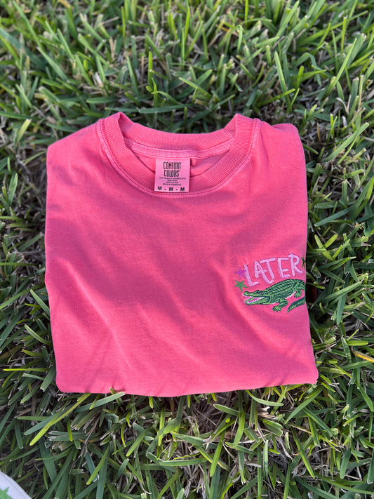 Later — Embroidered Tee or Crewneck (Ready To Ship)