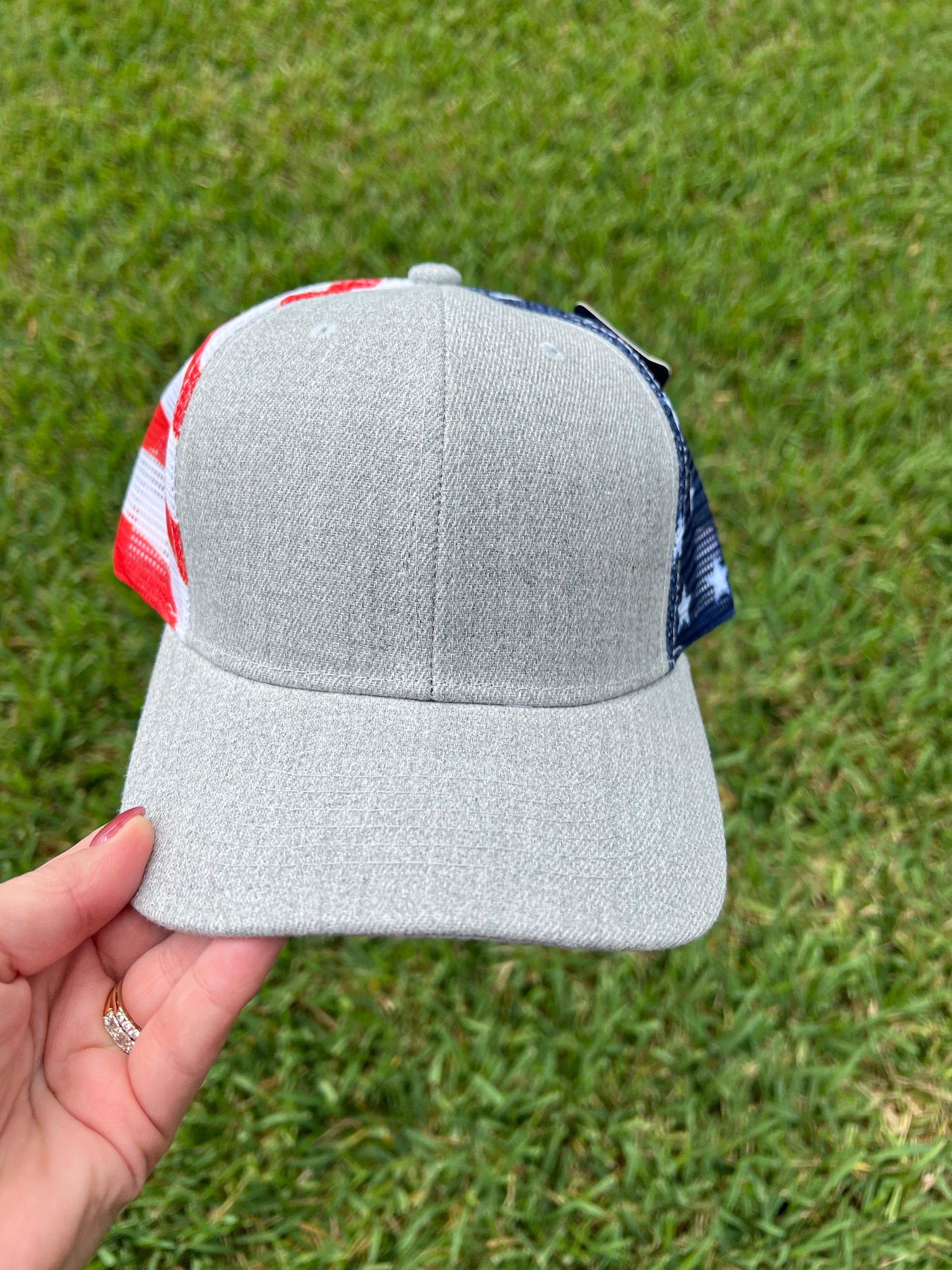 Gray  and USA mesh back cap 