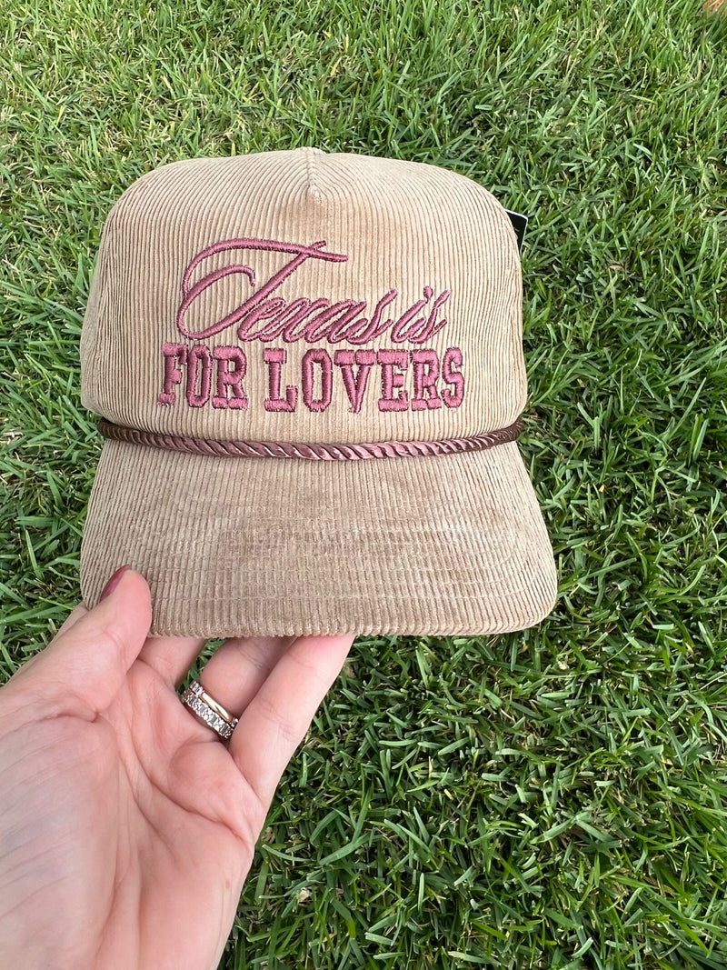 Khaki Corduroy Cap with Puff embroidery 