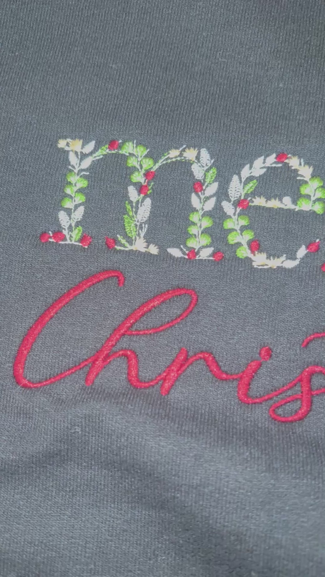  sweatshirt with 'merry Christmas' text 